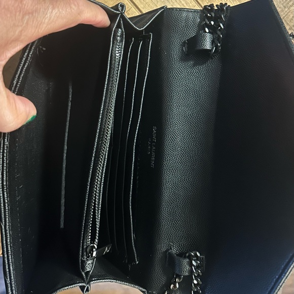 Yves Saint Laurent Monogram Large Wallet on Chain, Grained Leather - Picture 5 of 14